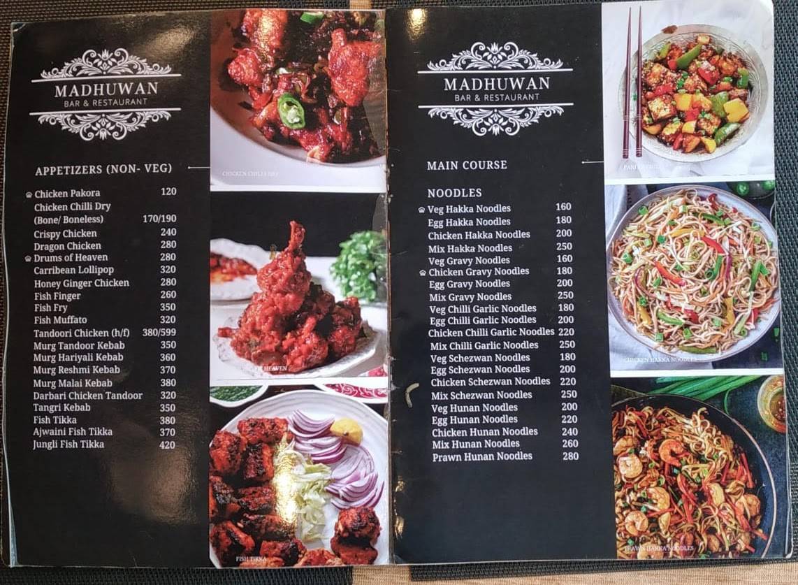Madhuban Restaurant menu