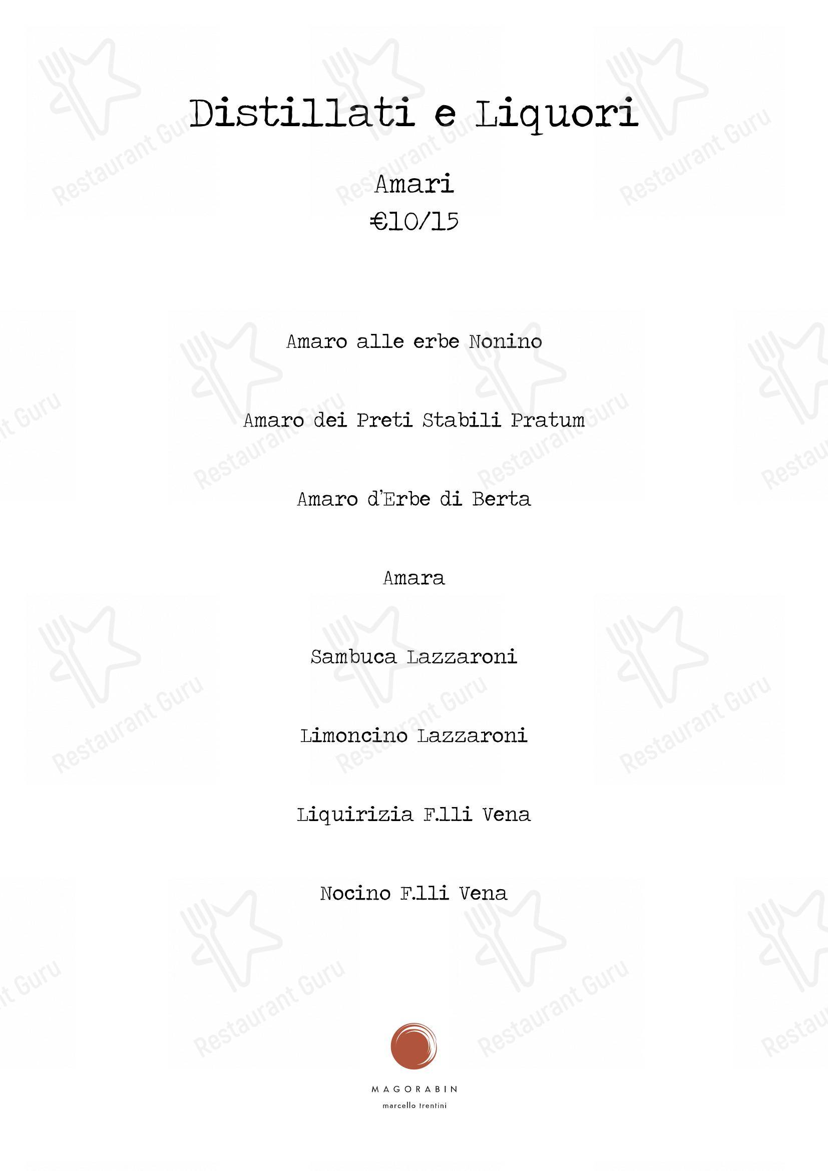 菜单 per Magorabin ristorante