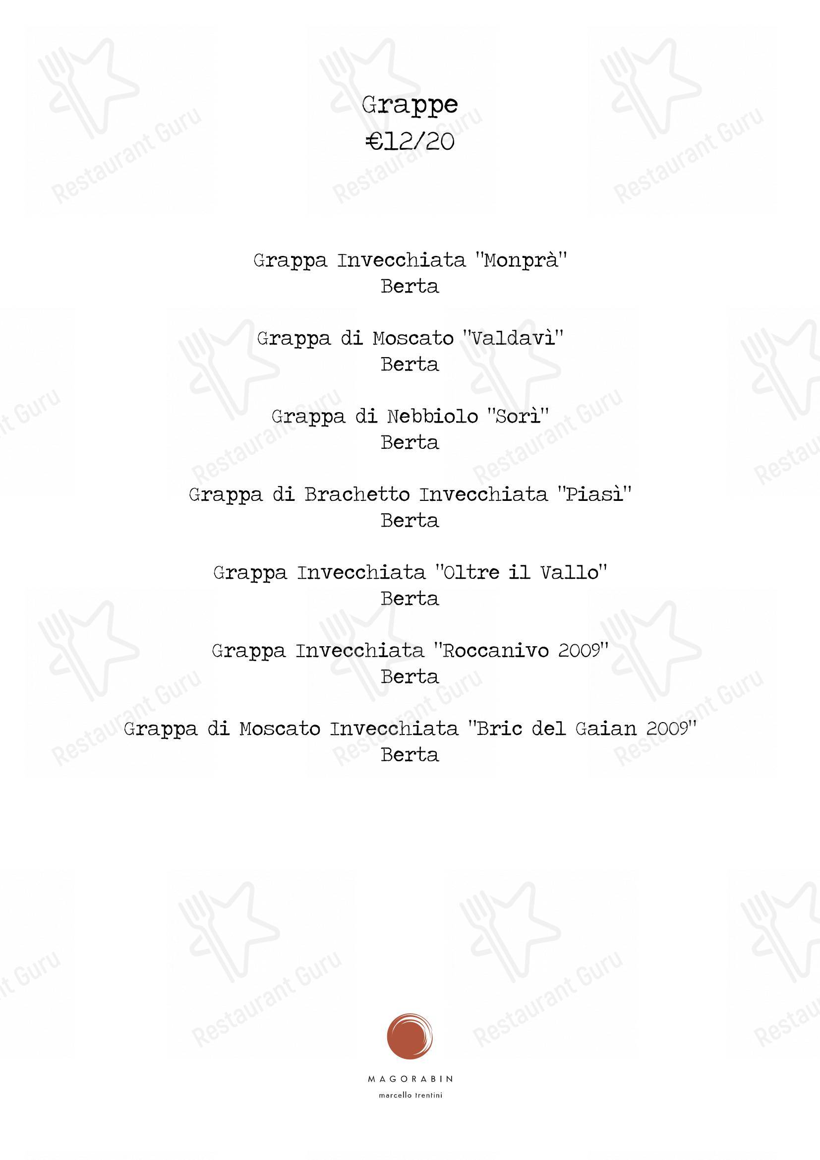 菜单 per Magorabin ristorante