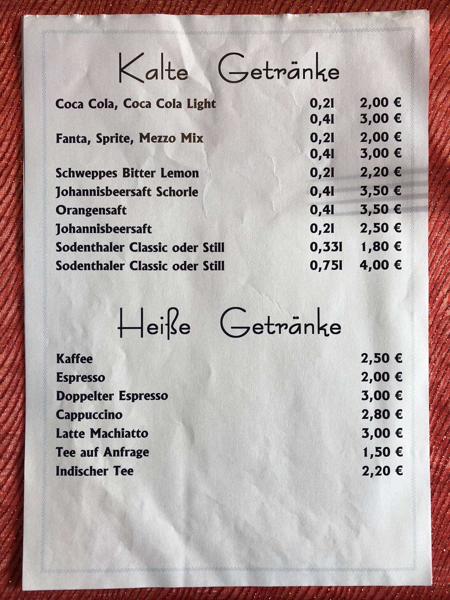 Menu de Eller Gaststätte / Gasthaus Eller
