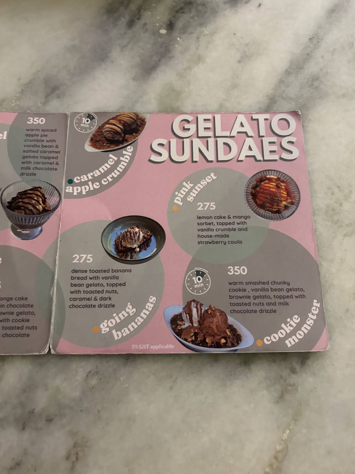 Maison Indulgence menu