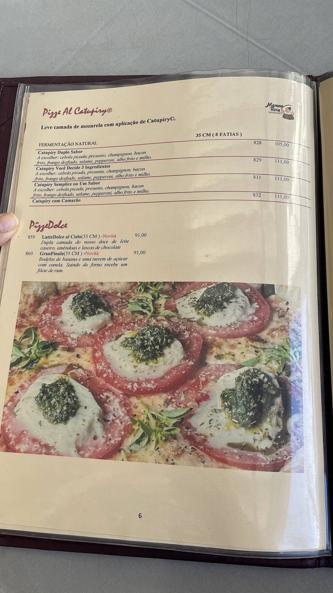 Mamma Rosa cardápio