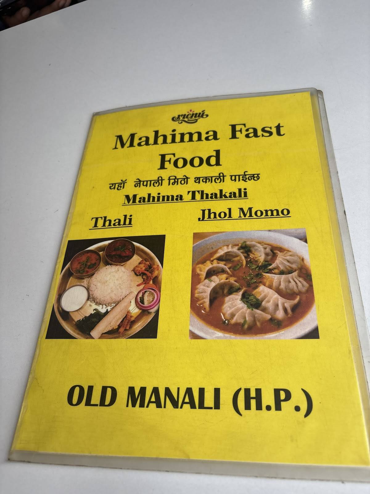 Mahima Fast Food menu