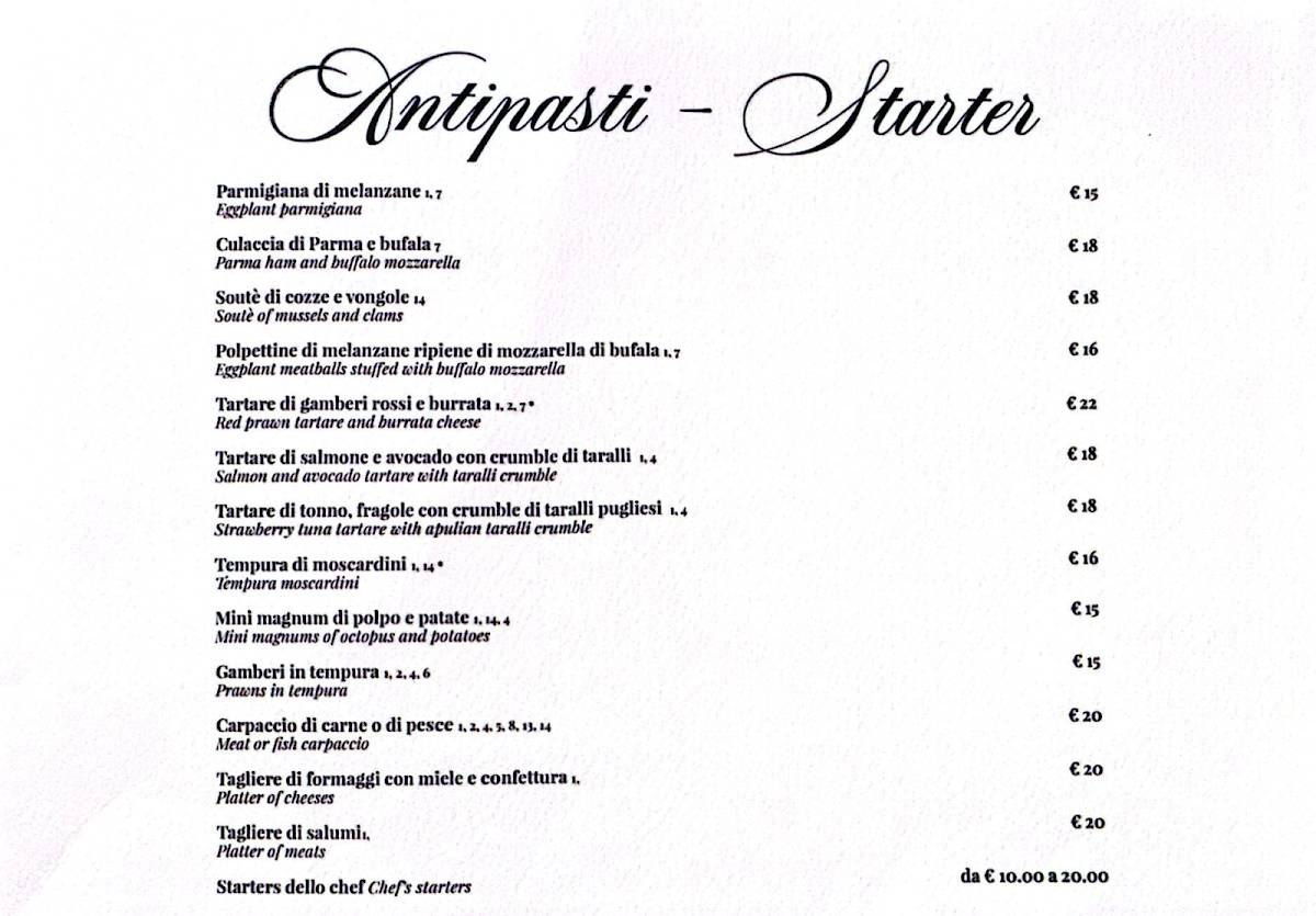 Menu di Margot - Ristorante Prati 