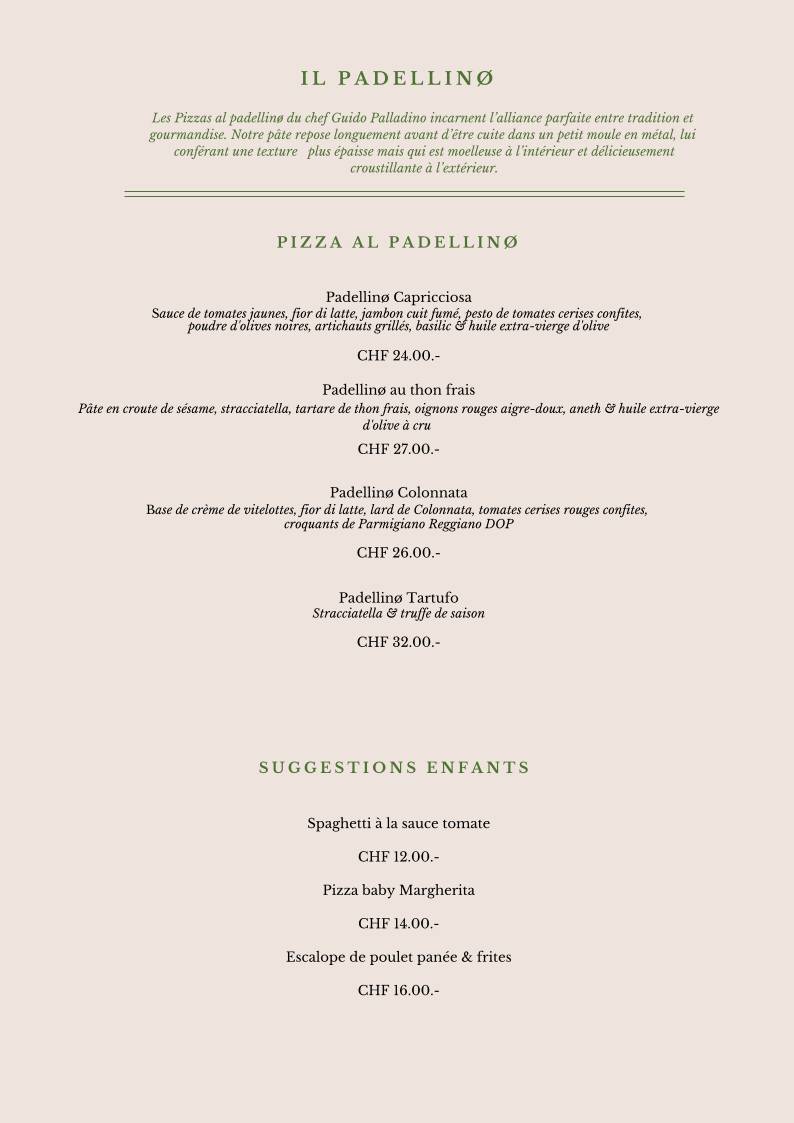 Menu di Restaurant Maccaro Pizzeria à Neuchâtel 