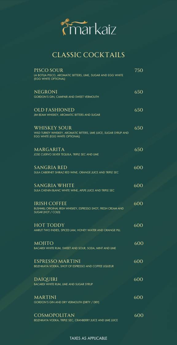 Markaiz menu