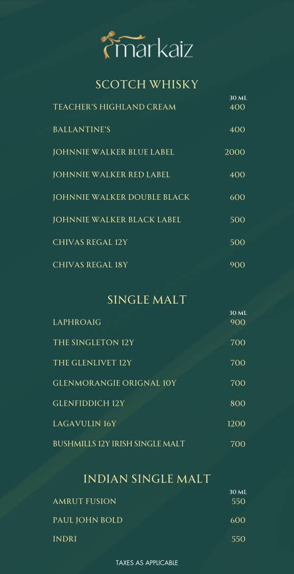 Markaiz menu