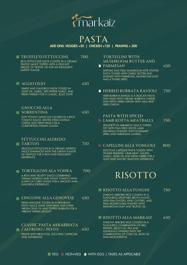 Markaiz menu