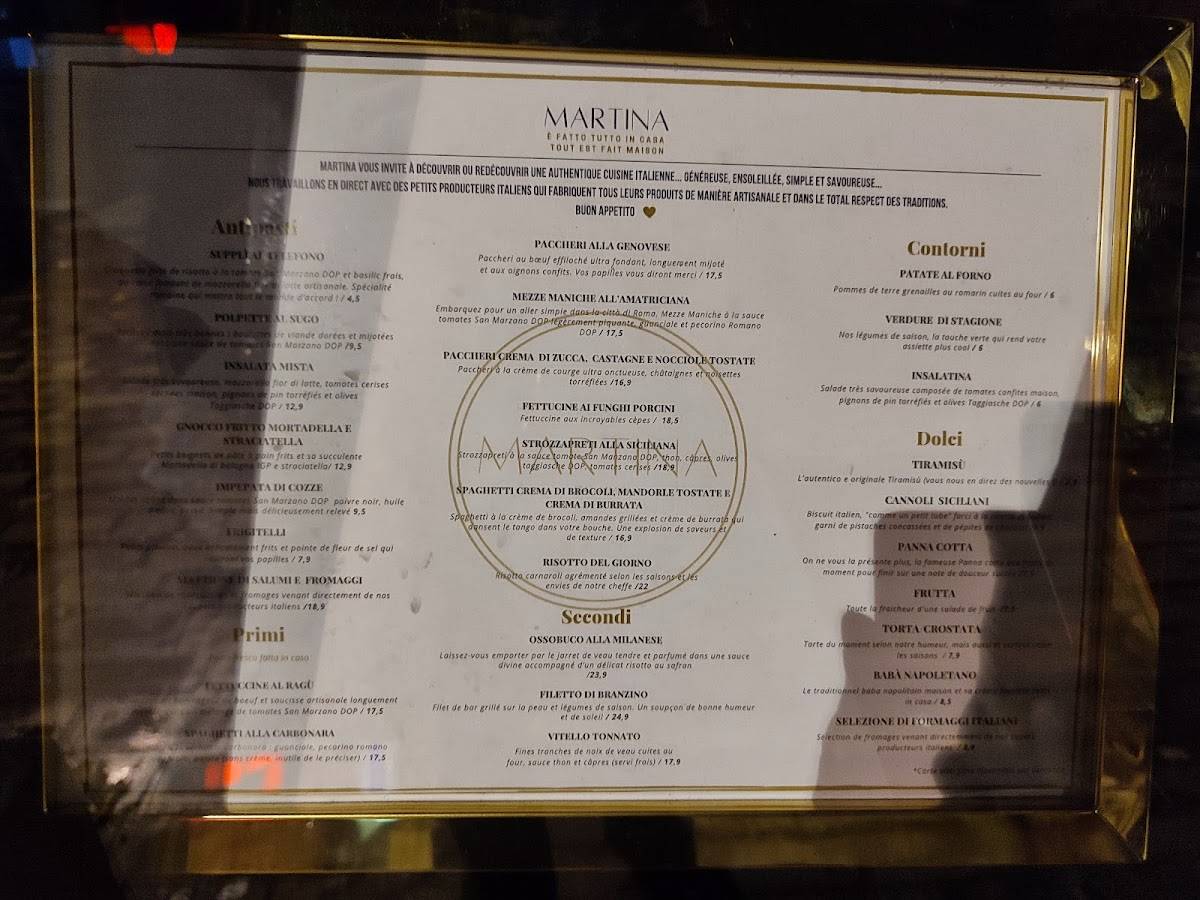 Menu de Martina Ristorante