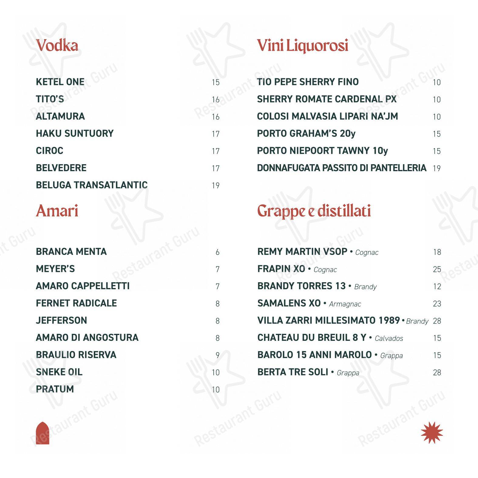 Menu pour Masa Rooftop restaurant