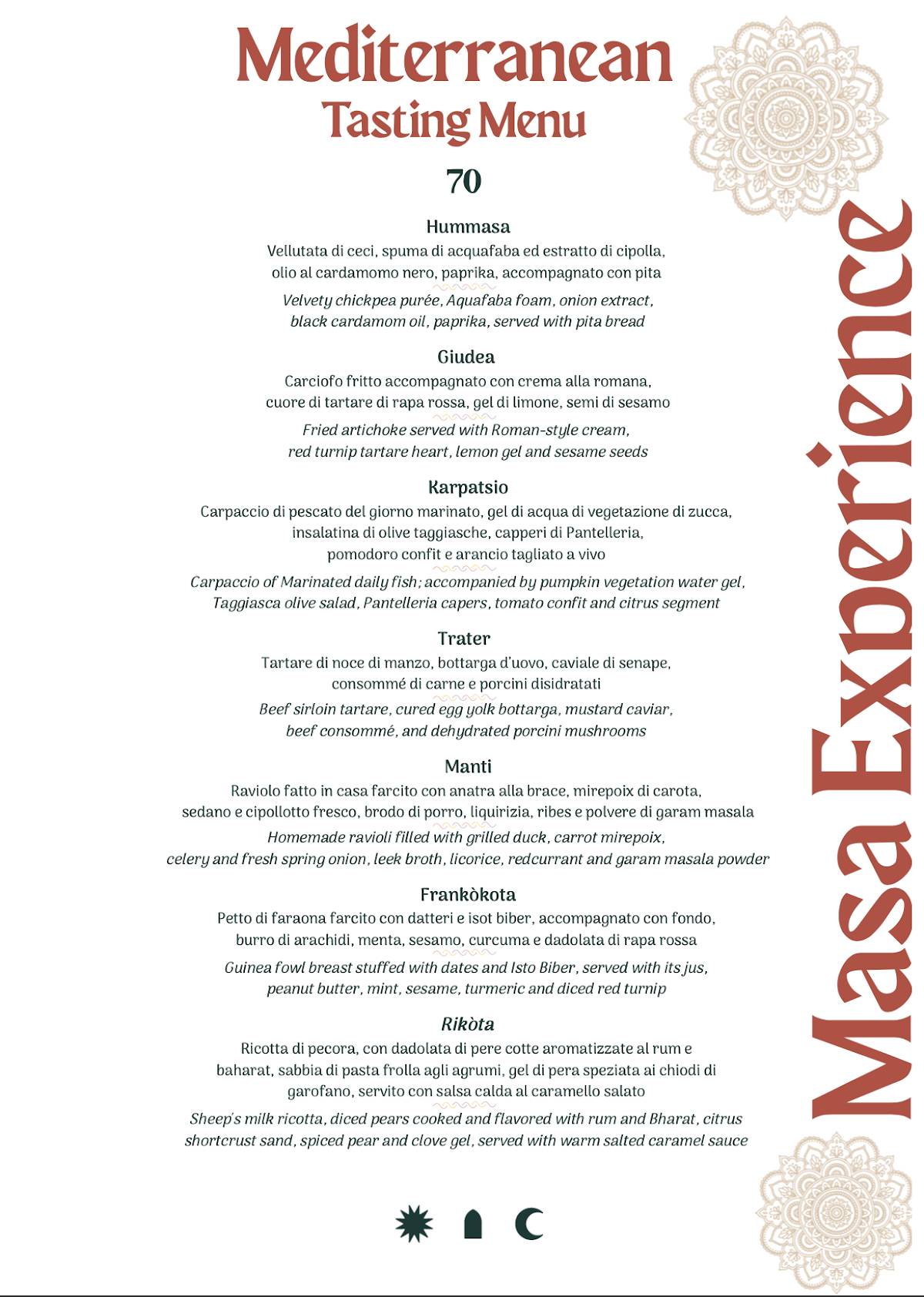 Menu de Masa Rooftop
