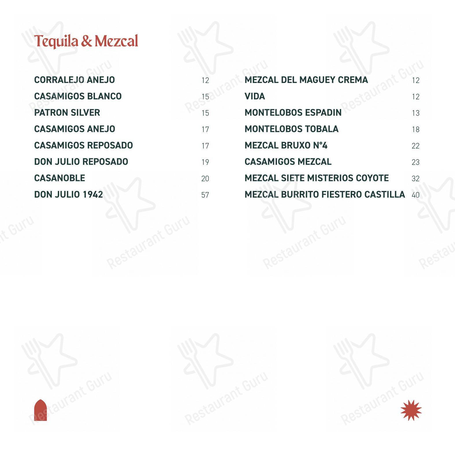 Menu pour Masa Rooftop - Menu