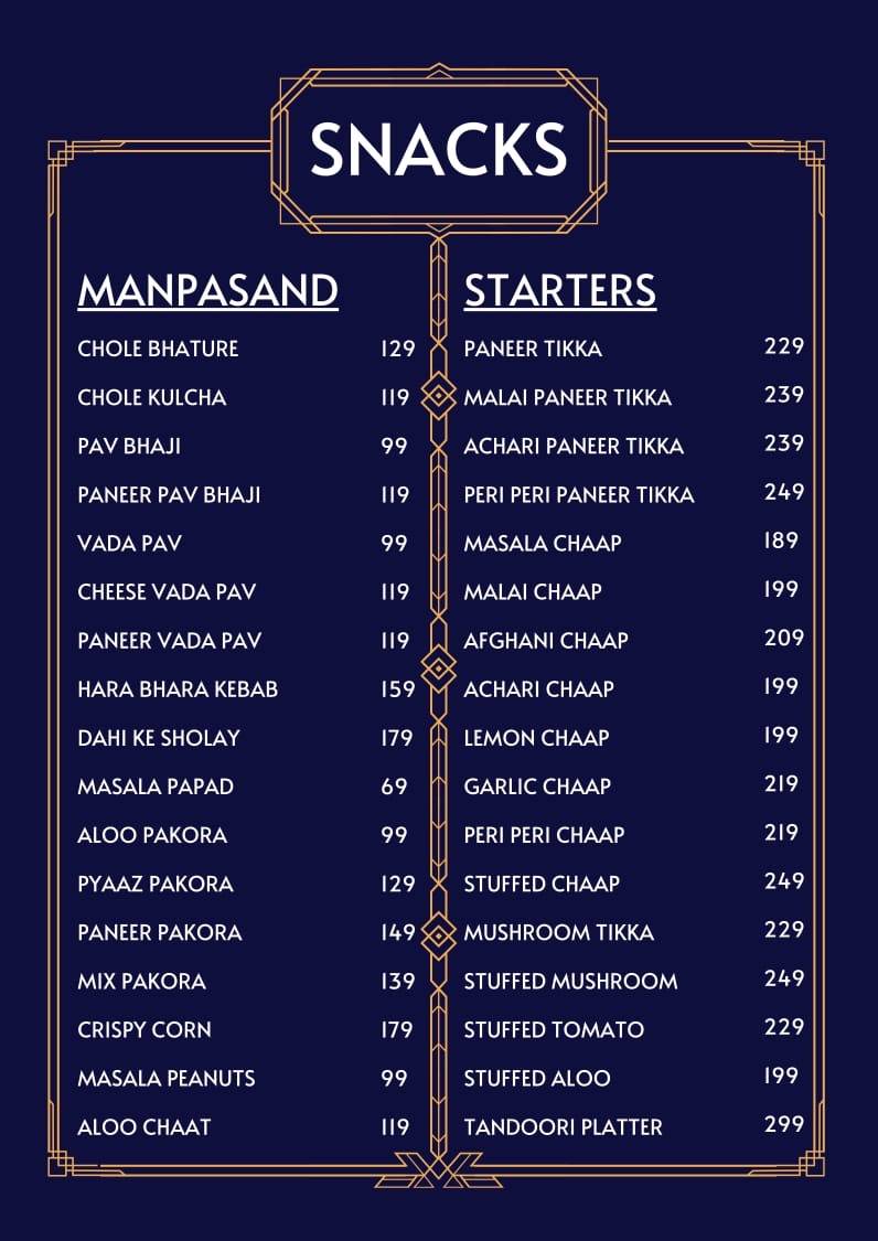 Masala Darbar menu