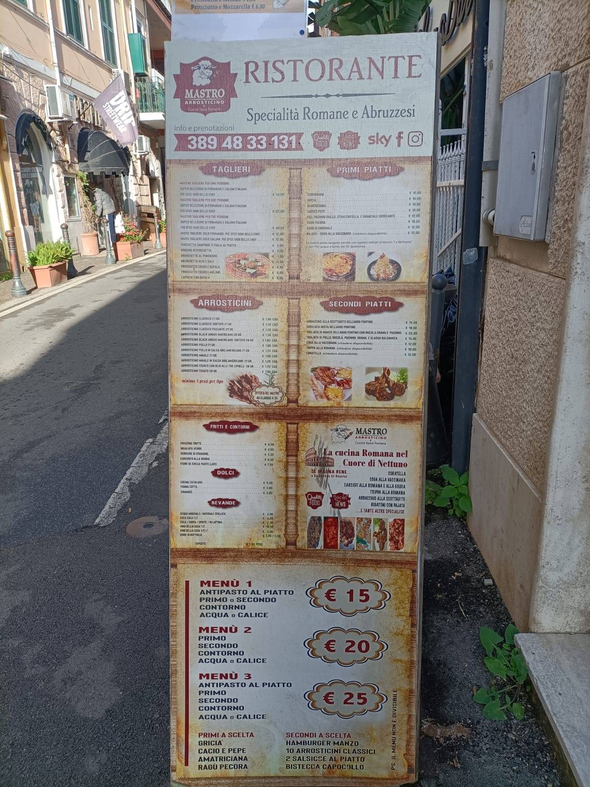 Menu di Mastro Arrosticino & cucina tipica romana 