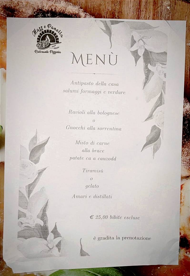 Menu di Mazz' e Panella Capaccio 