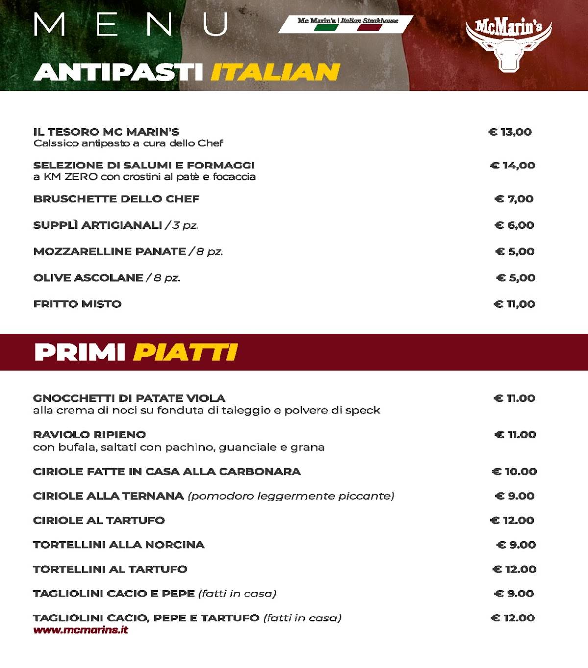 Menu di La Locanda Del Drago 