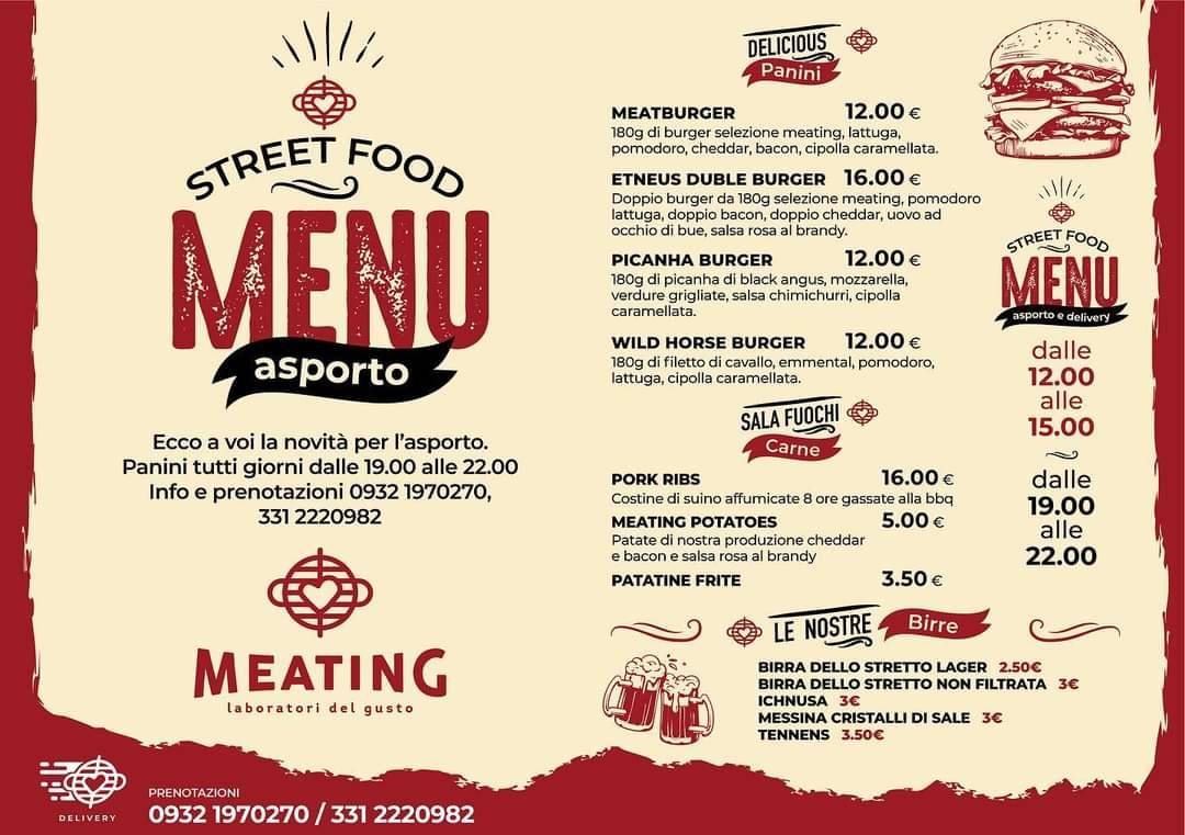 Menu de Meating Laboratori del Gusto