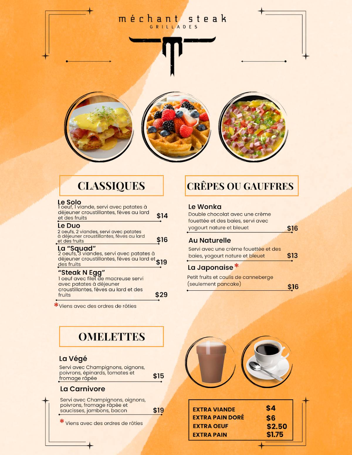 Menu de Méchant Steak