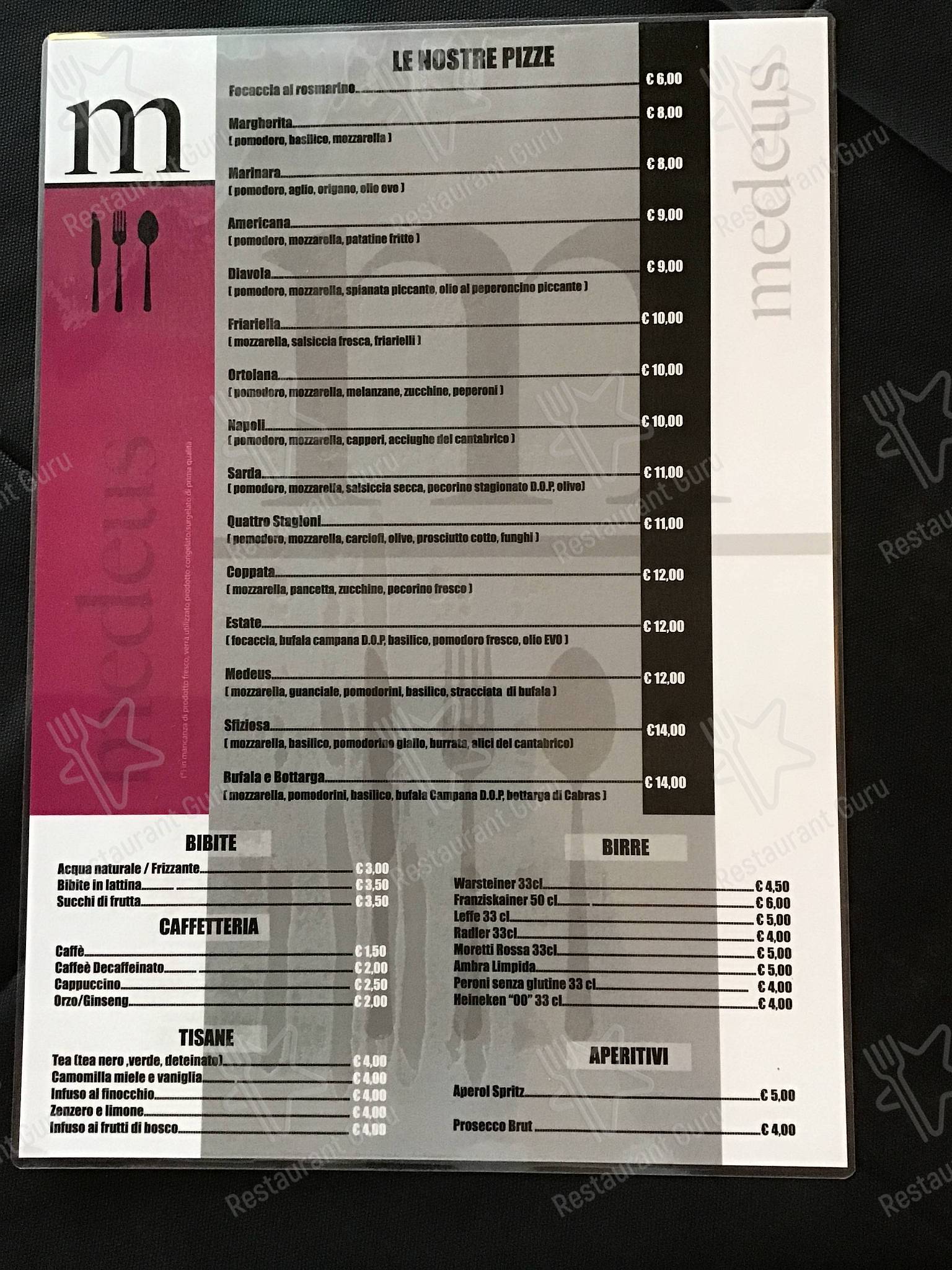 Découvrez le menu pour Medeus Restaurant