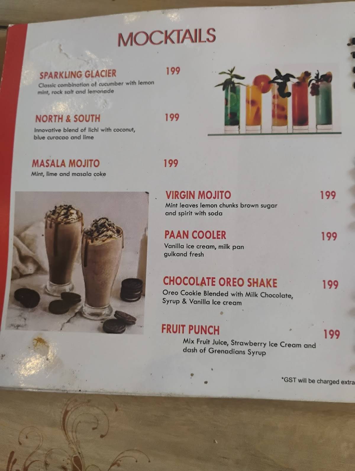 Hira Sweets menu