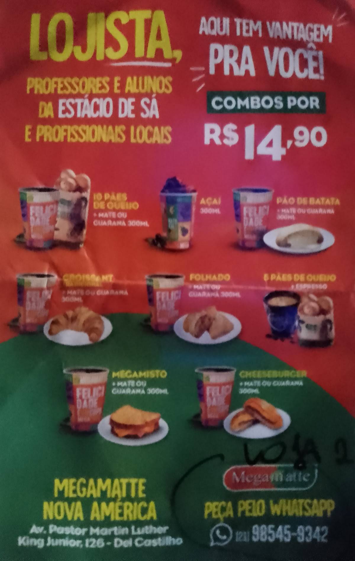Megamatte Nova América Shopping 1 cardápio