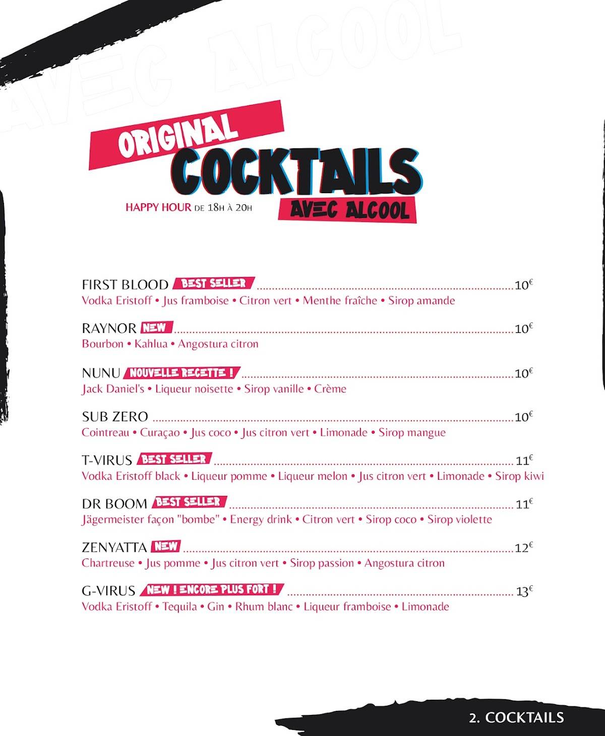Menu de Meltdown Brussels