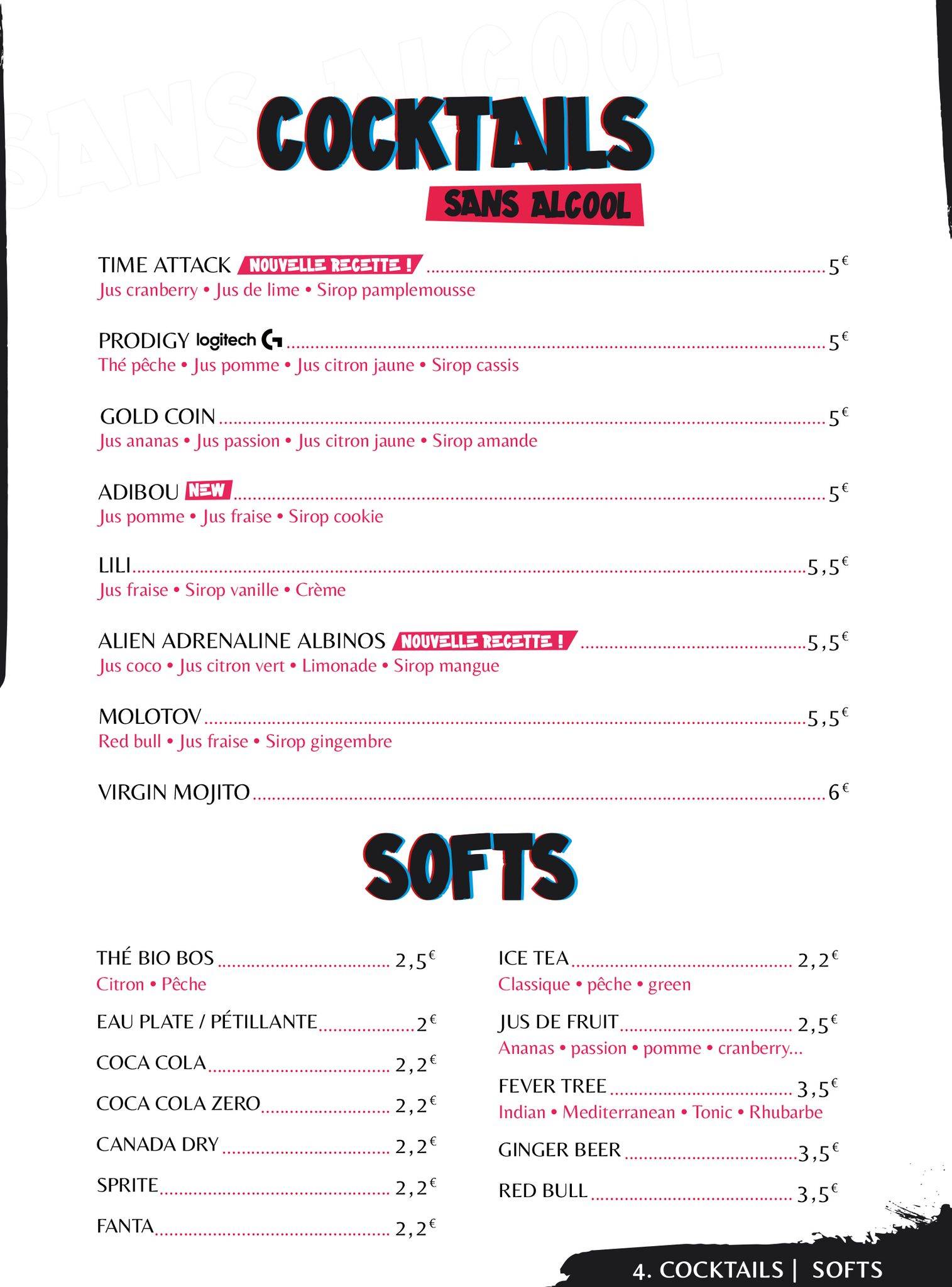 Menu de Meltdown Brussels