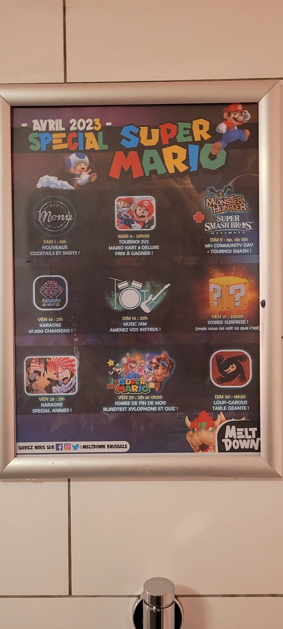 Menu de Meltdown Brussels