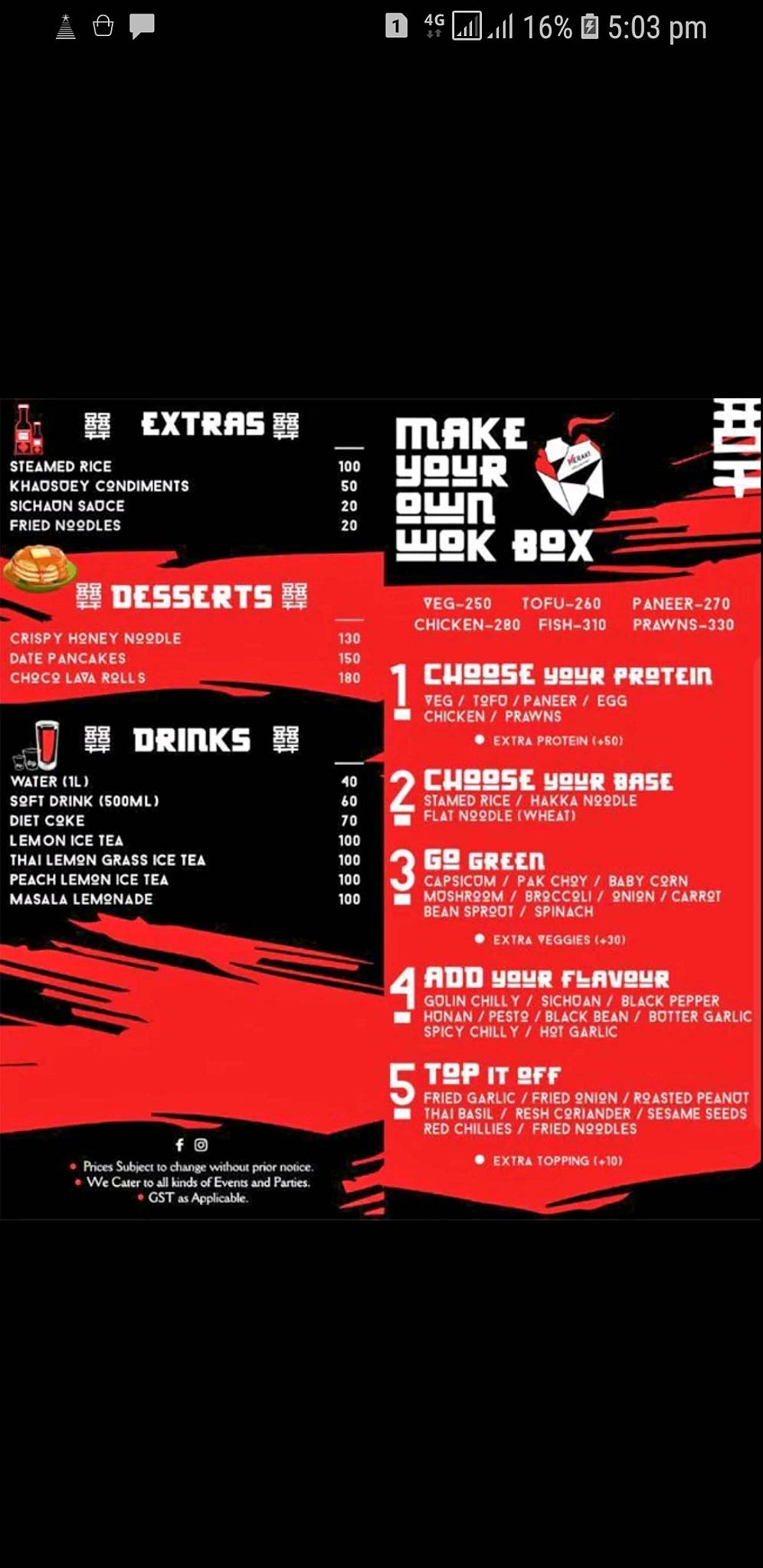 Meraki Airoli menu