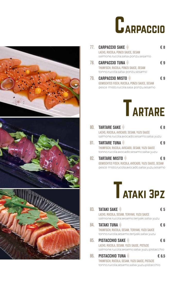 Menu di RICE&CREAM （SUSHI RESTAURANT） 