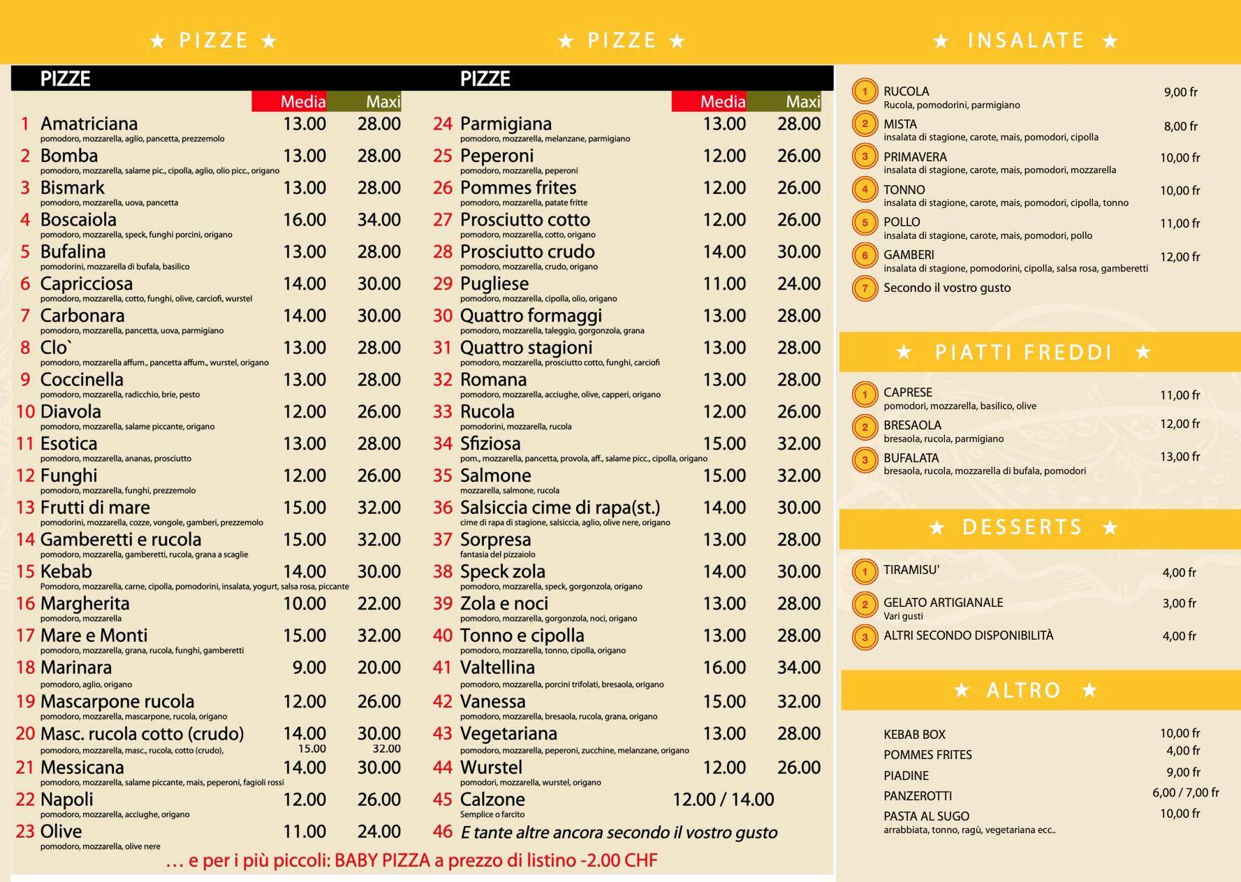 Menu di Mery's Pizza 