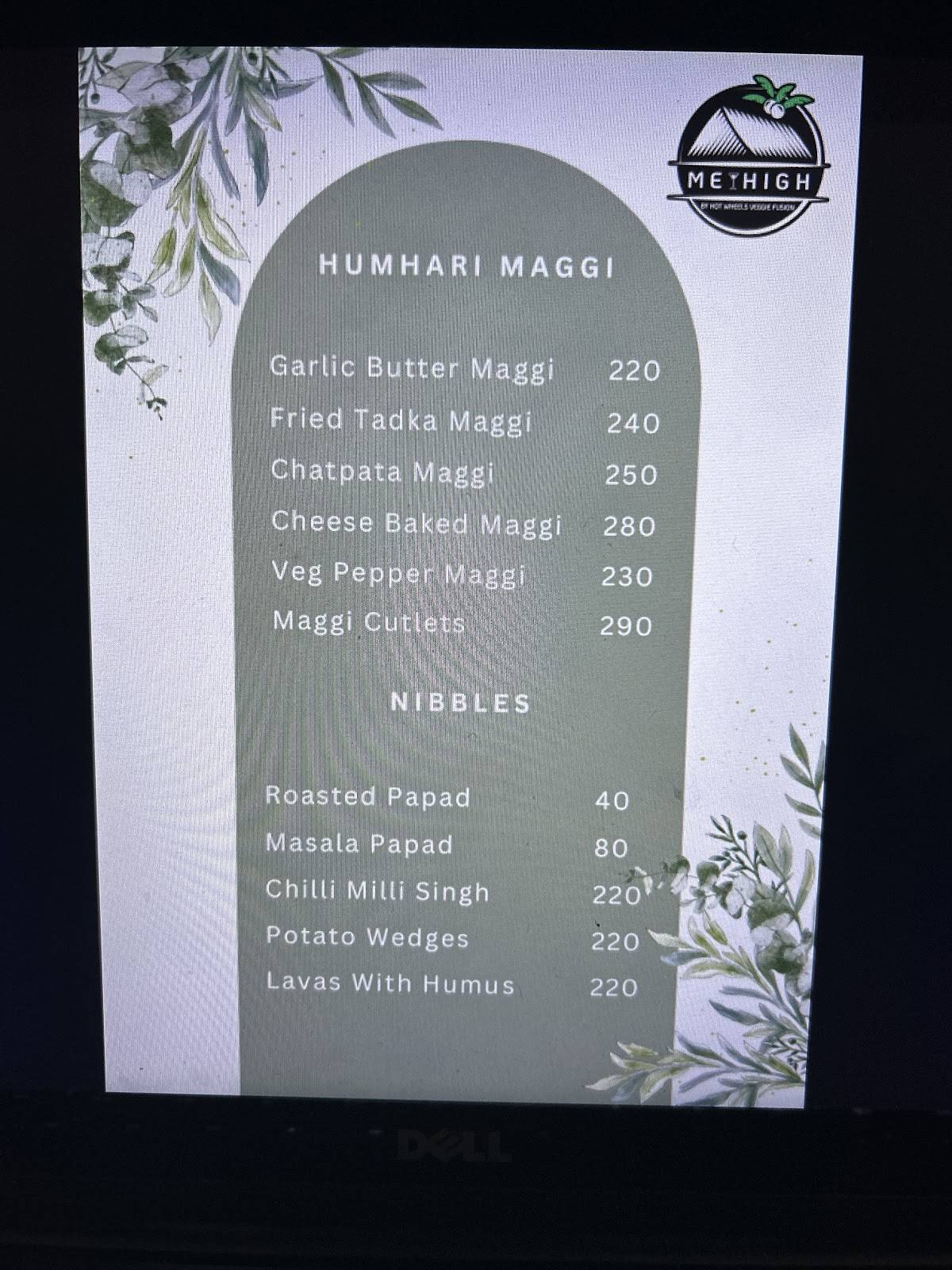 Meyhigh By Hot Wheels Veggie Fusion menu