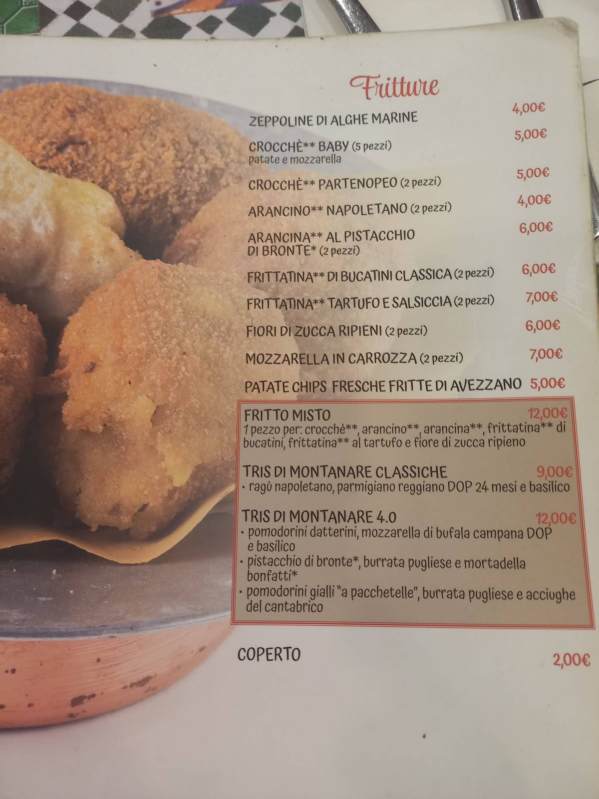 Menu di Assaje Milano Segrino 