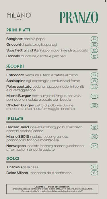 Menu di Milano 35013 
