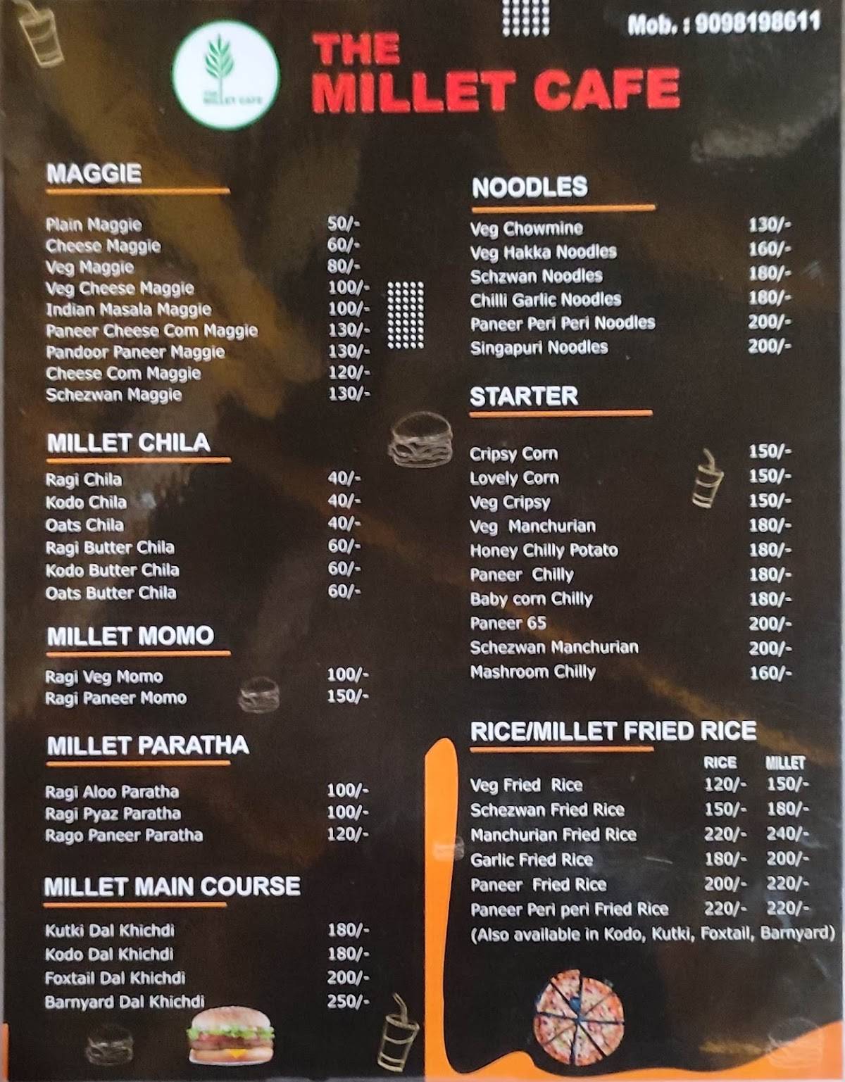 Millets Cafe menu