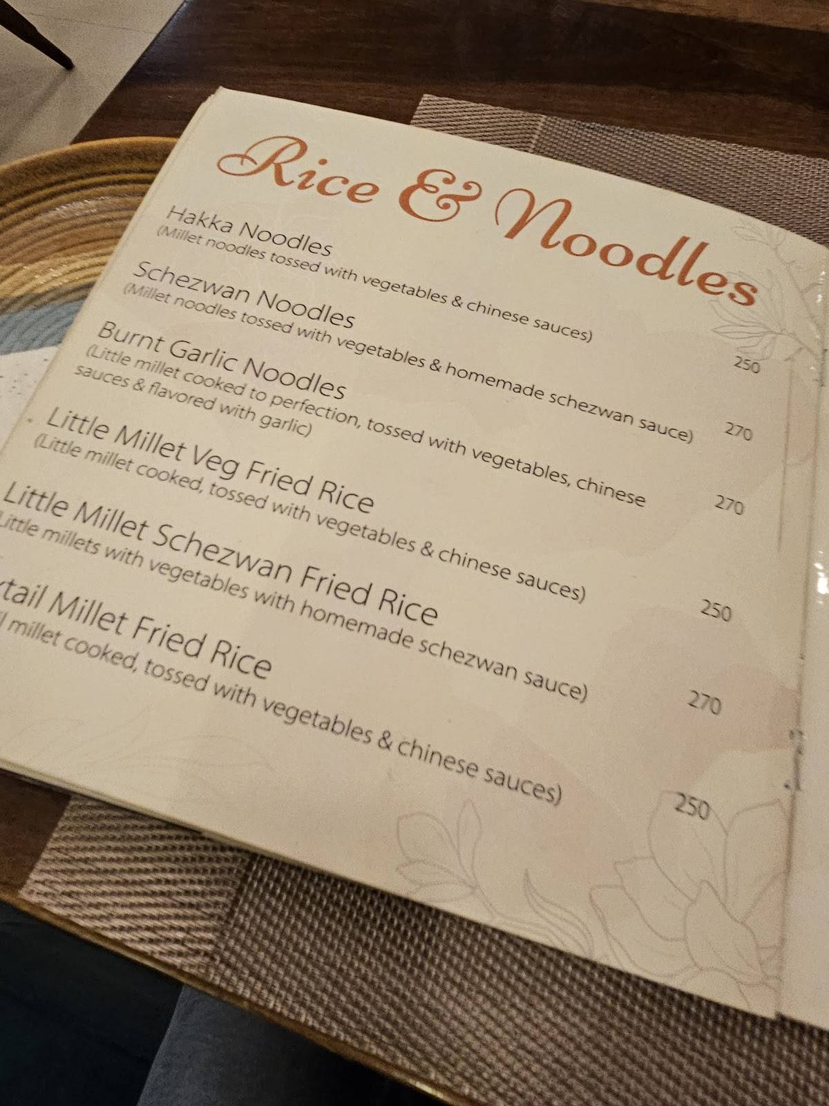 Millets N More menu