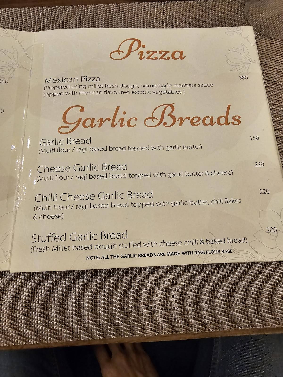 Millets N More menu