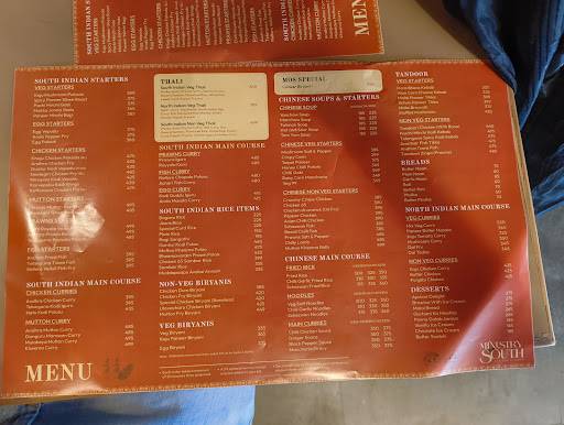 Ministry of south bar and kitchen menu