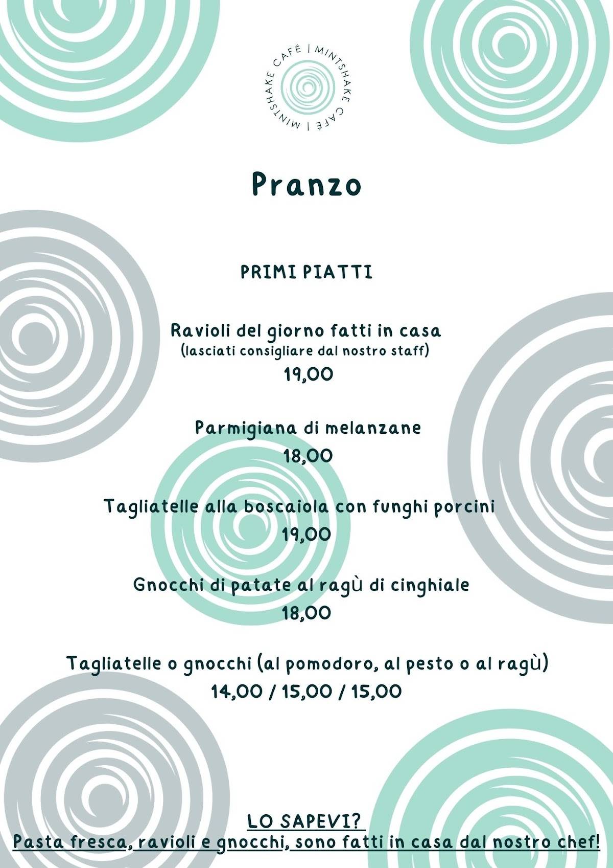 Menu di MintShake Café 