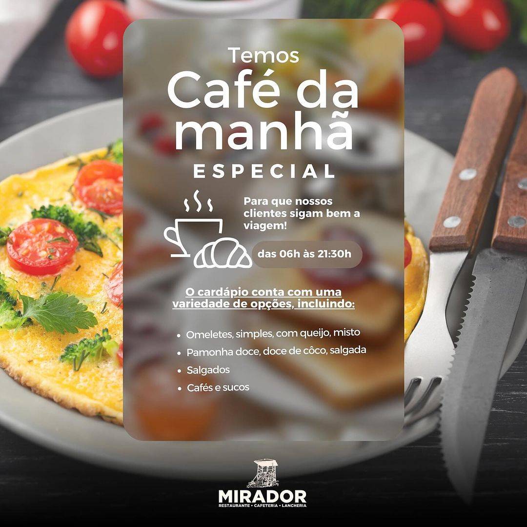 Mirador Restaurante e Café cardápio