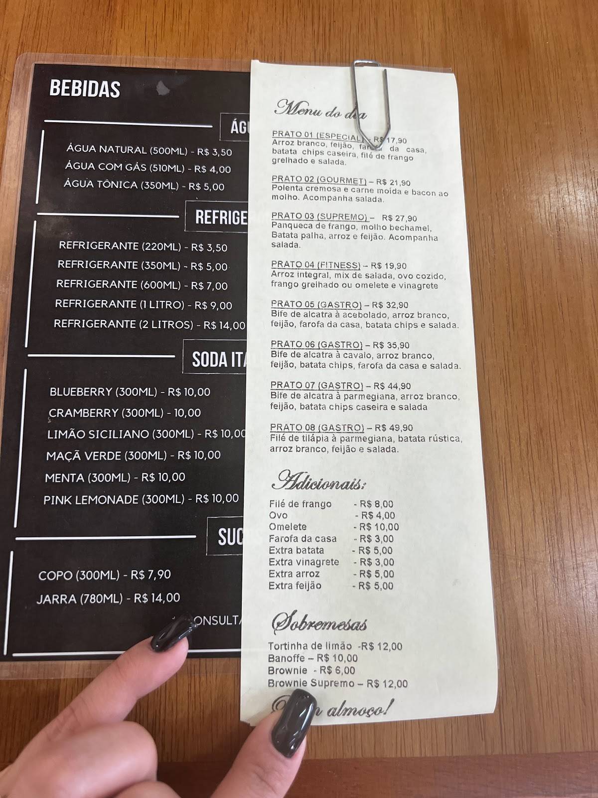 Missão Gourmet Restaurante e Cafeteria cardápio