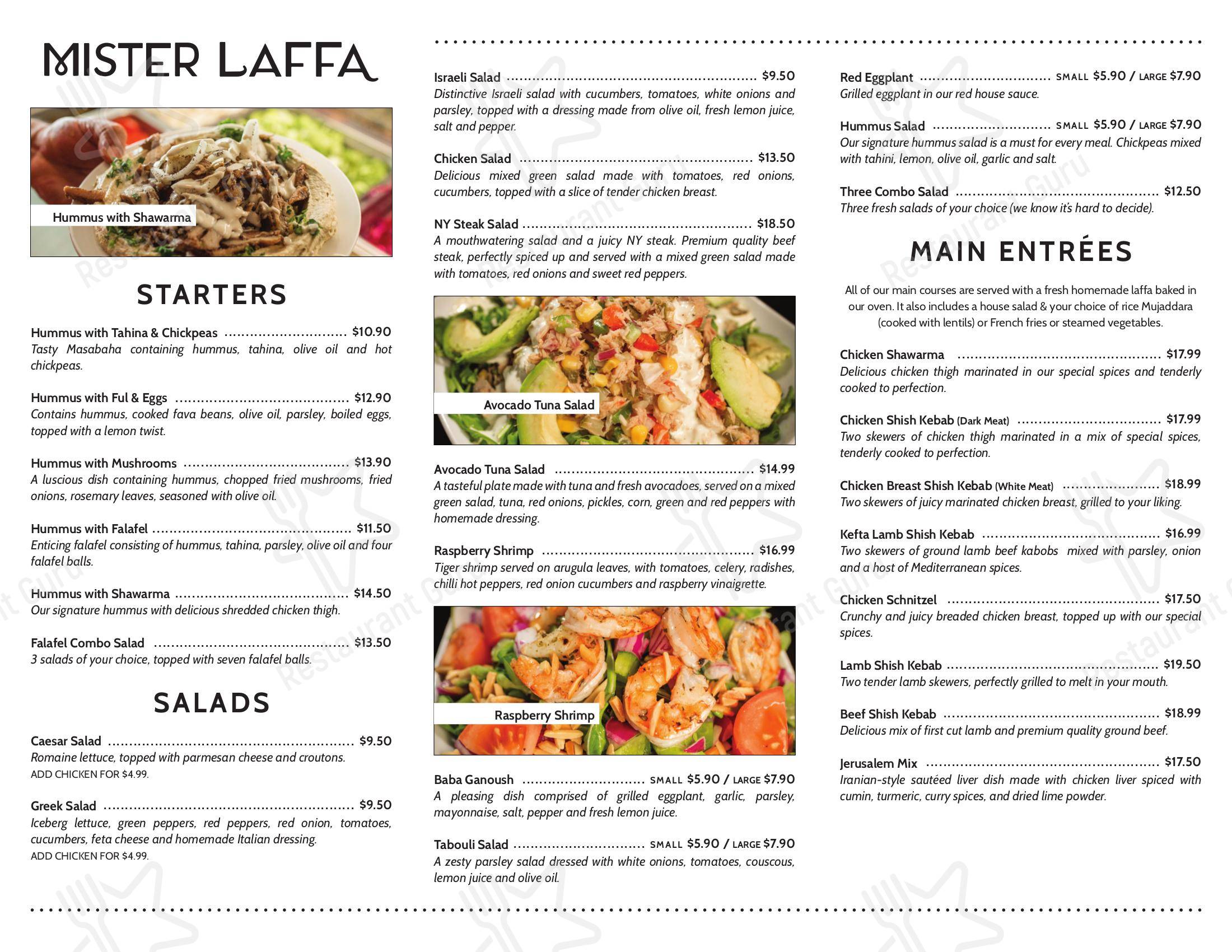 Mister Laffa Shawarma House dans Vaughan - Menu