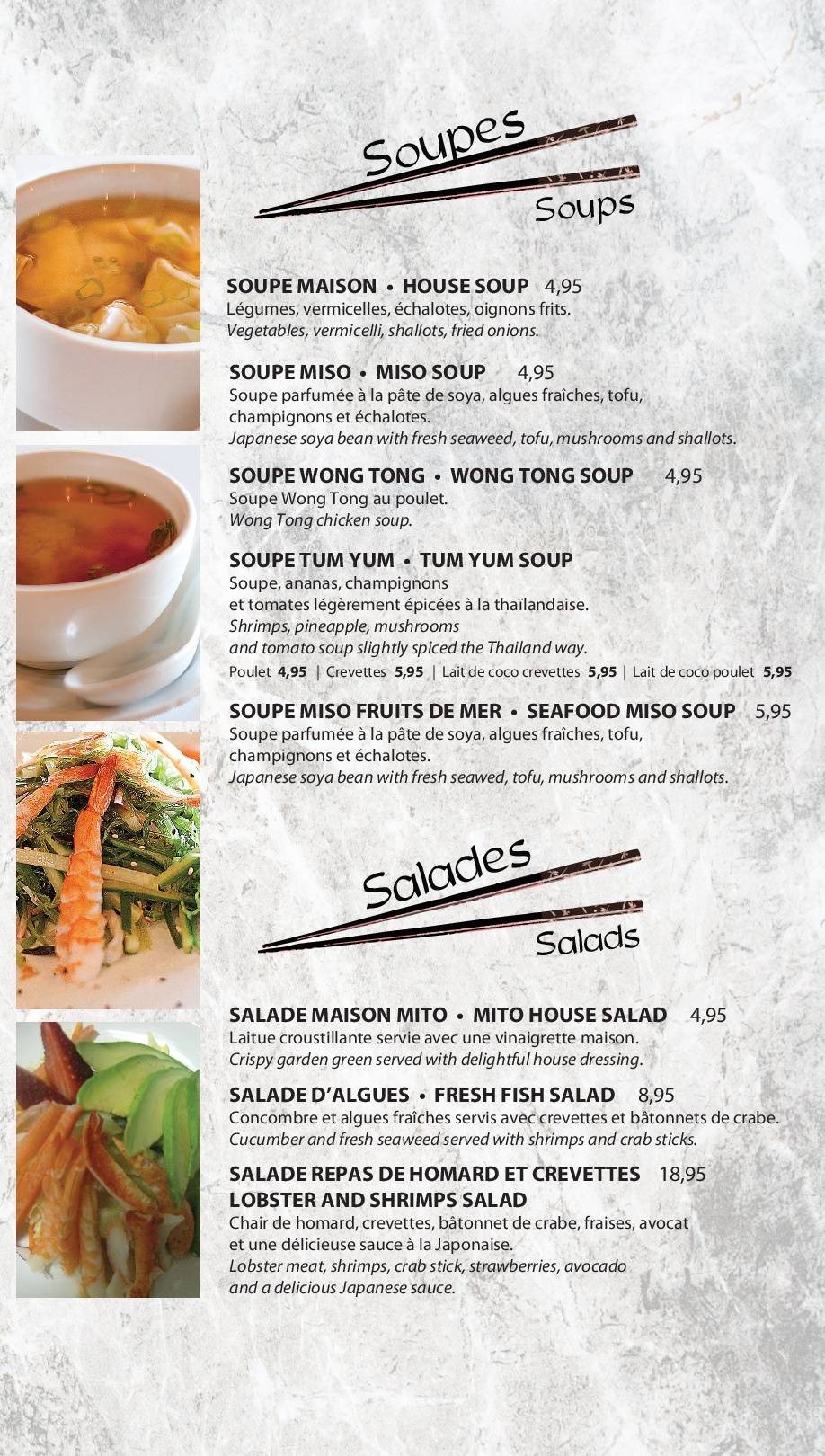 Menu de Mito Plus