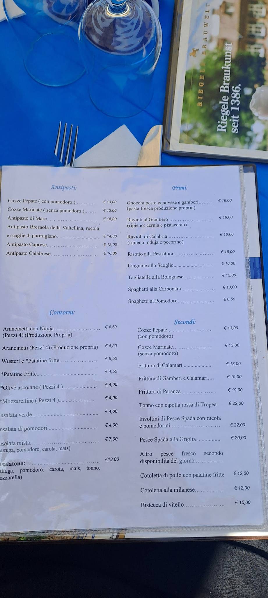 Menu di Moby Dick Ristorante - Pizzeria con forno a legna 