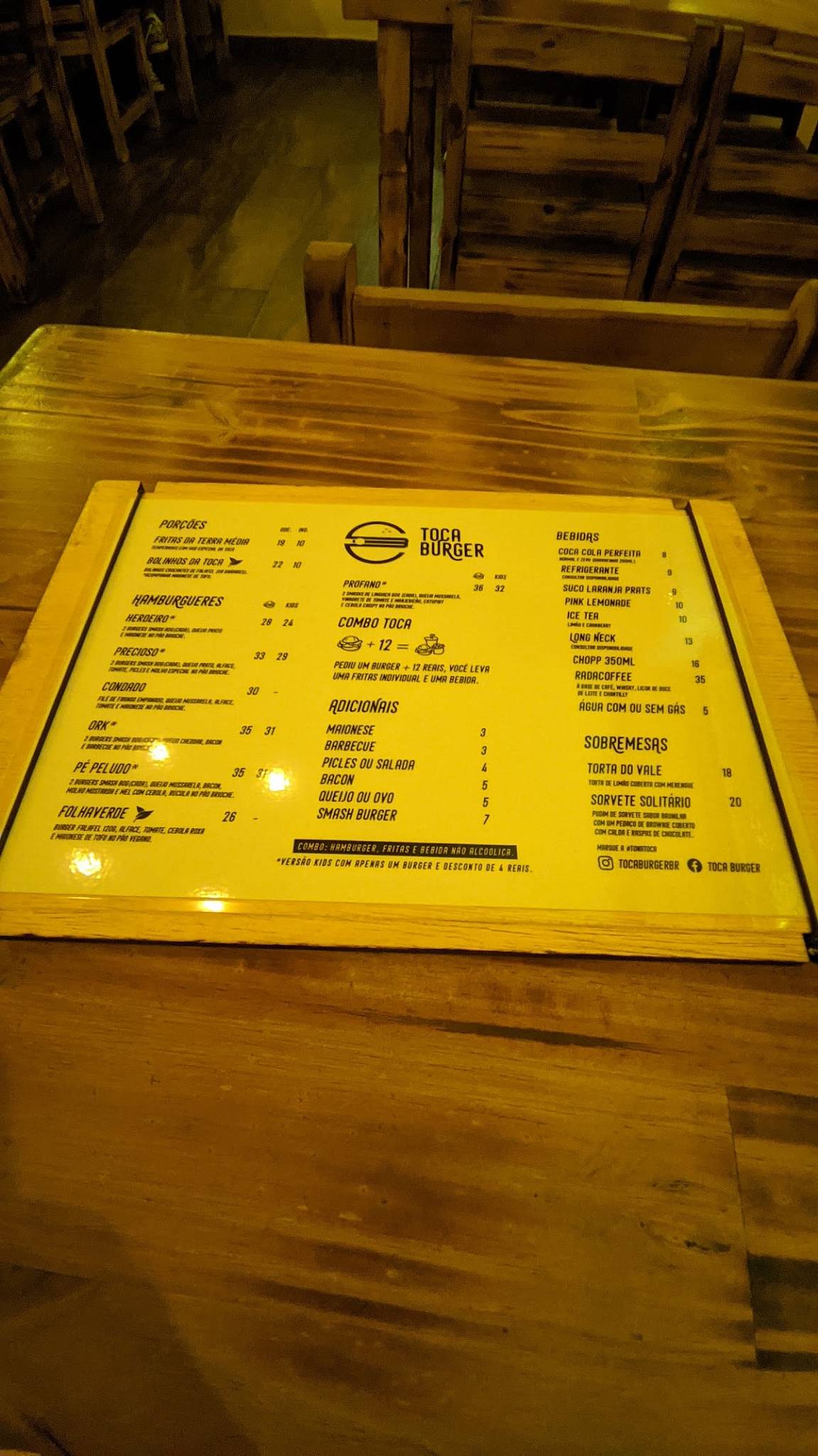 Toca Burger Mogi das cruzes cardápio