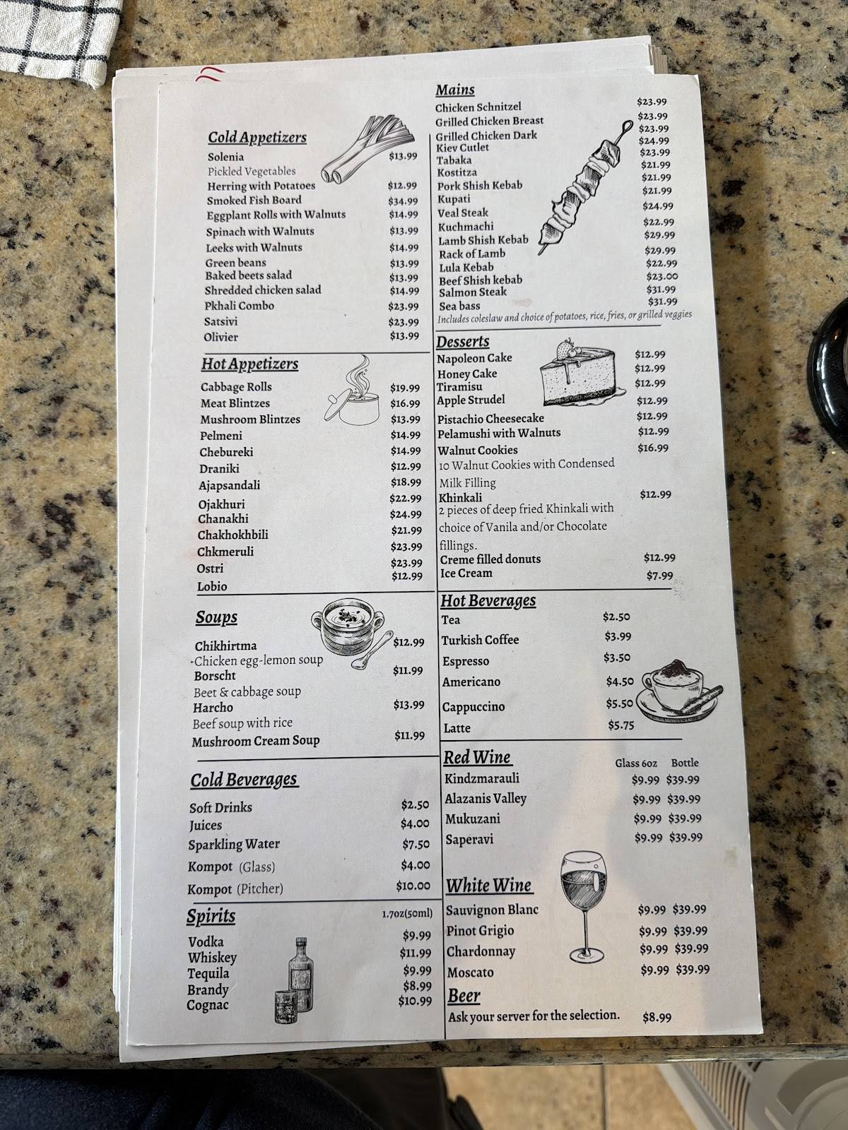 Menu de Moldova Restaurant