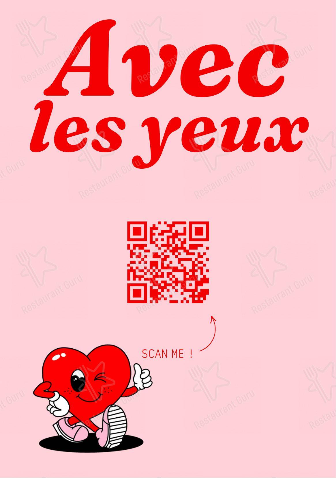 Menu bar pour Mon Amour restaurant