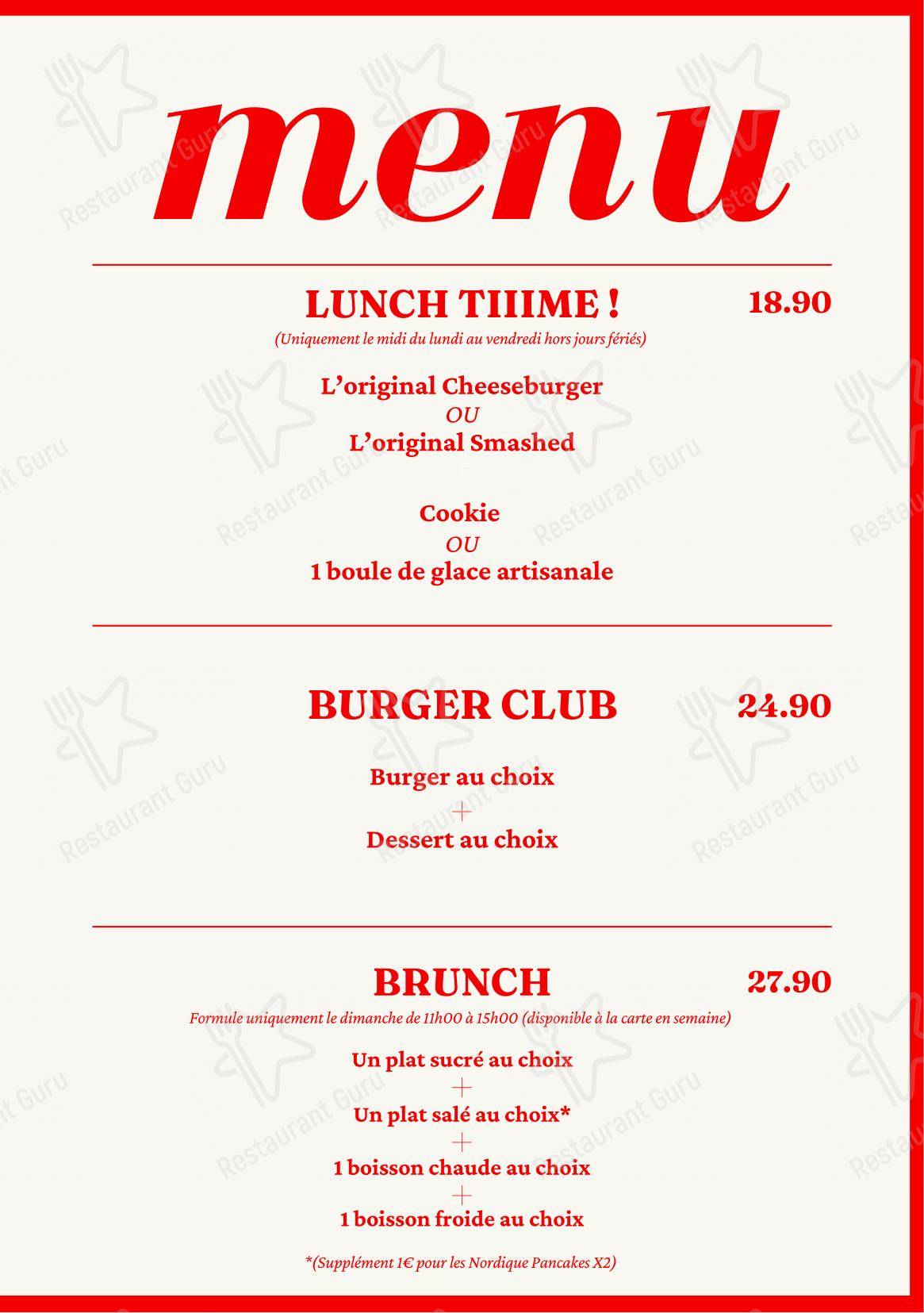 Mon Amour dans Rouen - Menu