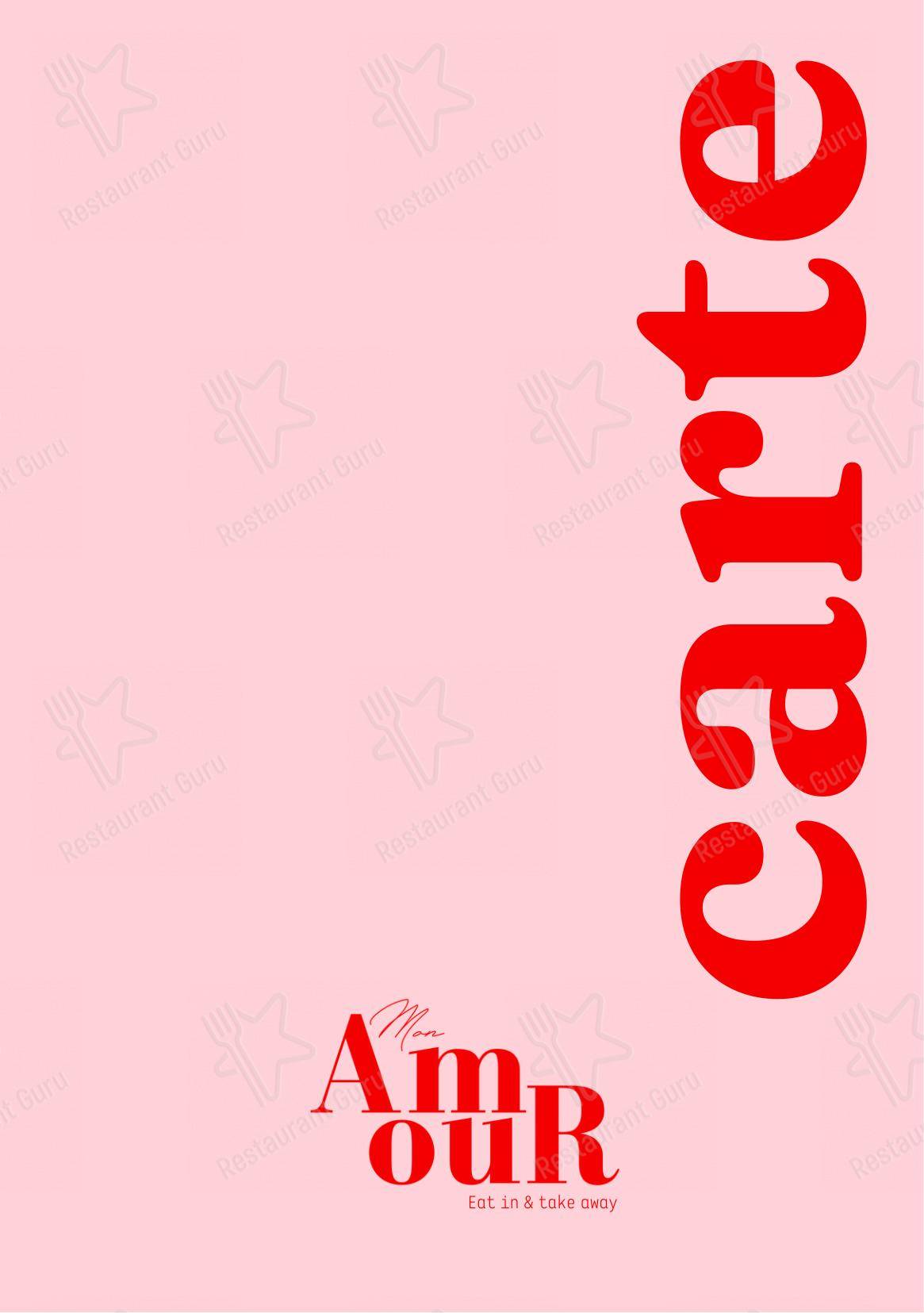 Menu pour Mon Amour - Menu
