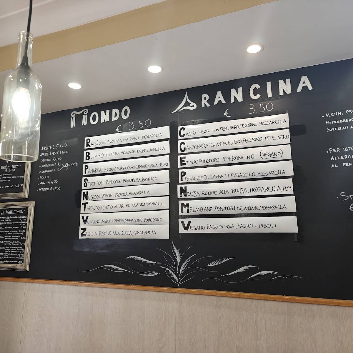 Menu di Mondo Arancina 